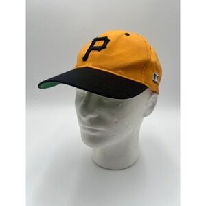Vintage Pittsburgh Pirates MLB Hat Gold Black Adjustable Baseball Cap Signed